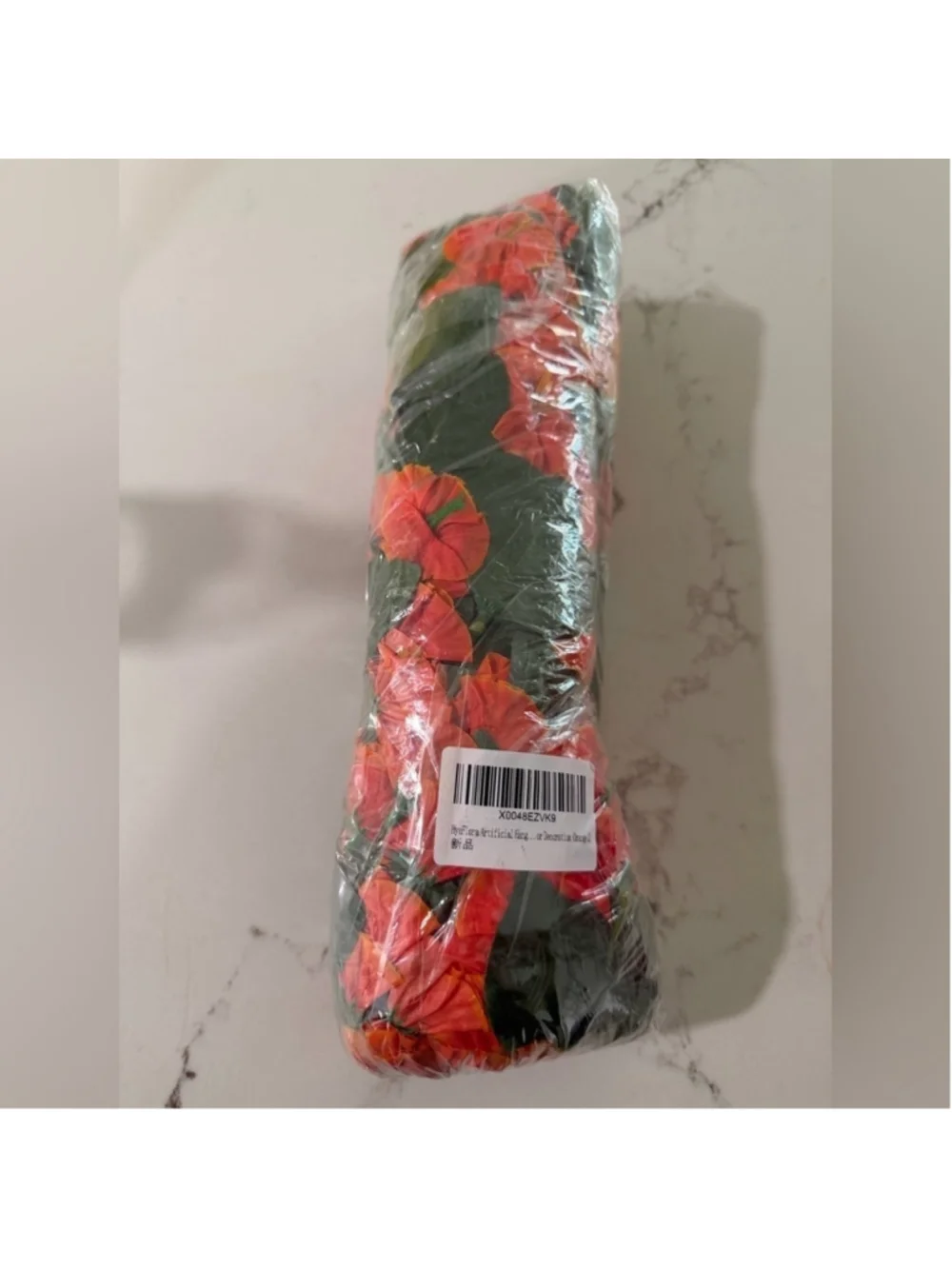 NEW 2PC Silk Faux Orange Morning Glory Hanging Floral Outdoor Trailing UV Resist